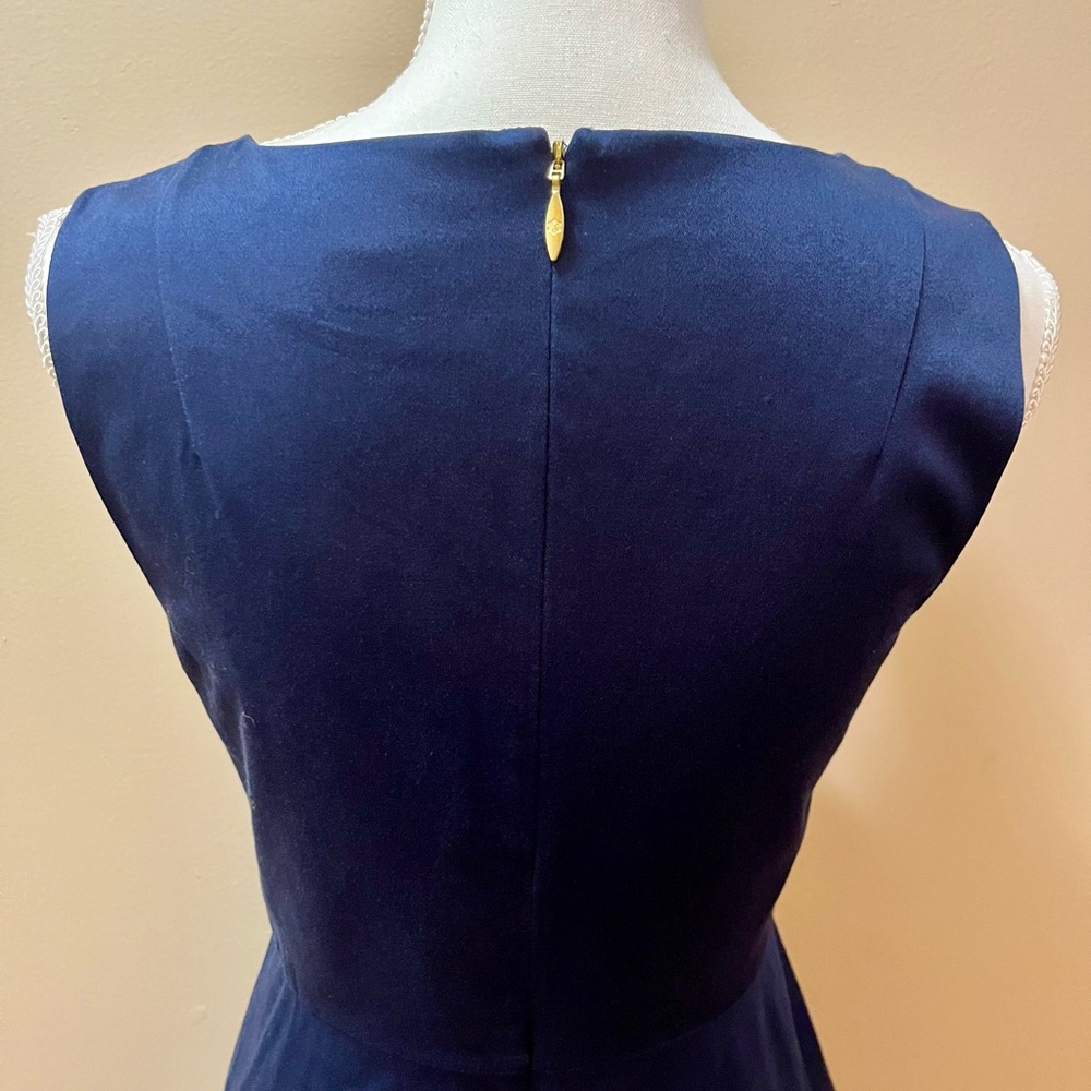 Draper James Navy Blue A line Dress Size 4 - Picture 6 of 8